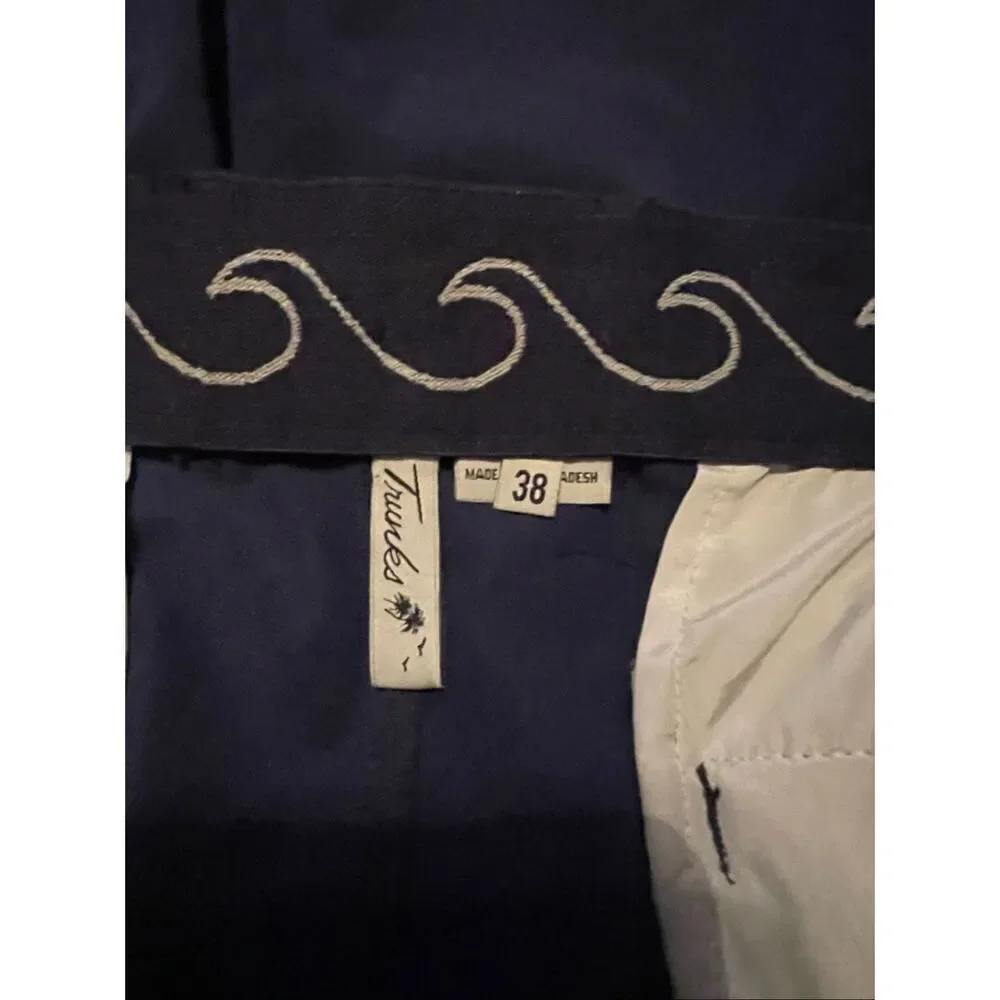 Trunks Land To Water Mens Navy Blue Stretch Classic Swim Board Shorts Size 38